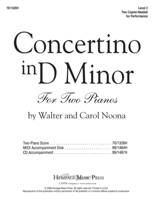 Book cover for Concertino in D Minor