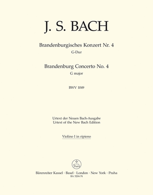 Book cover for Brandenburg Concerto, No. 4 G major, BWV 1049