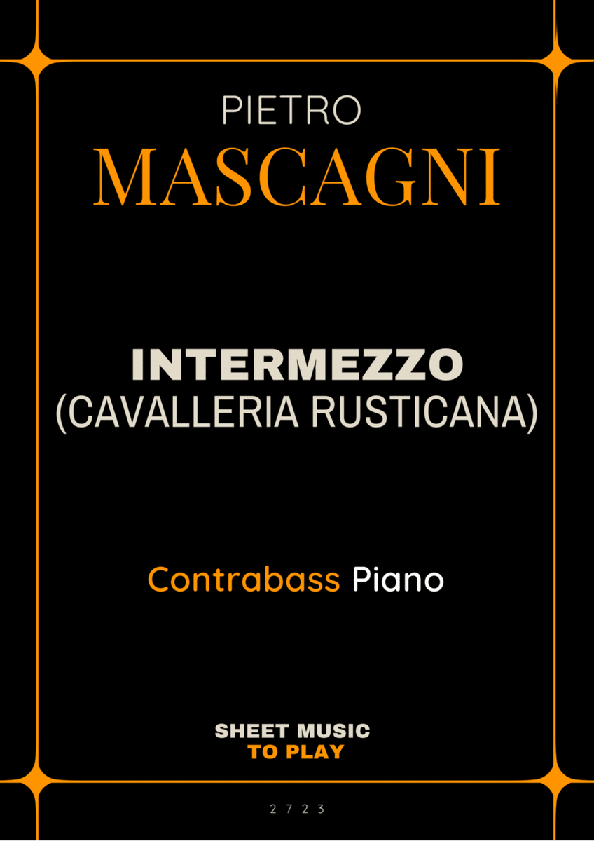 Intermezzo from Cavalleria Rusticana - Contrabass and Piano (Full Score and Parts) image number null