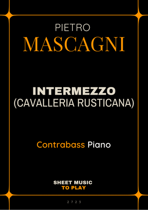 Book cover for Intermezzo from Cavalleria Rusticana - Contrabass and Piano (Full Score and Parts)