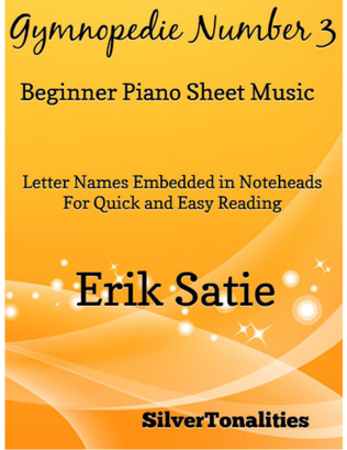 Gymnopedie Number 3 Beginner Piano Sheet Music