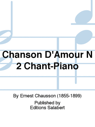 Book cover for Chanson D'Amour N 2 Chant-Piano