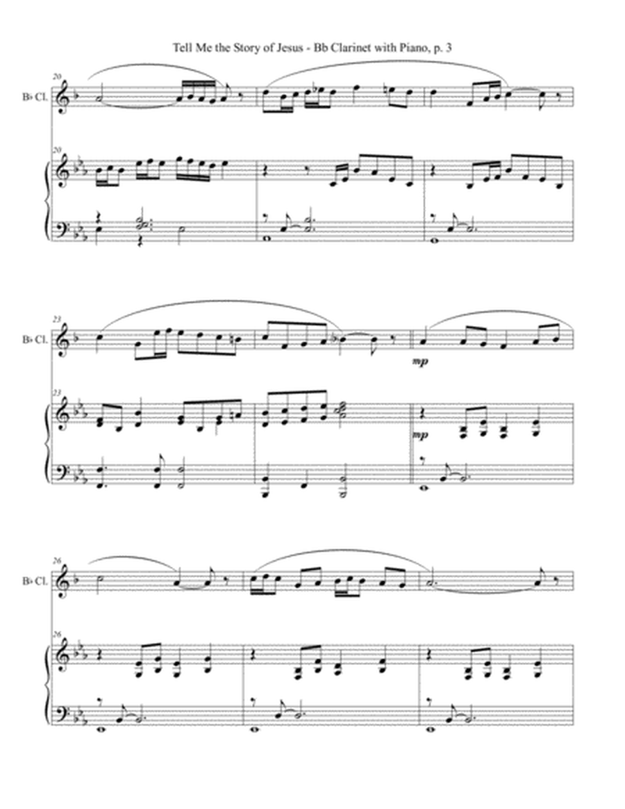 TELL ME THE STORY OF JESUS (for Bb Clarinet and Piano with Score/Part) image number null