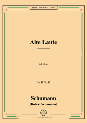 Book cover for Schumann-Alte Laute,Op.35 No.12,in E Major