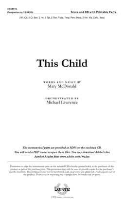 Book cover for This Child - Orchestral Score and Parts