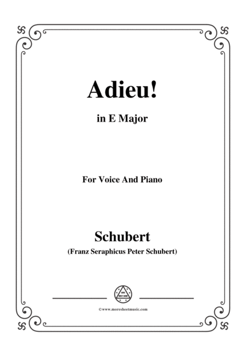 Schubert-Adieu!,in E Major,for Voice&Piano image number null
