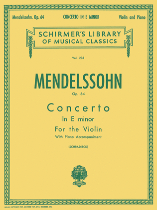 Book cover for Concerto in E minor, Op. 64