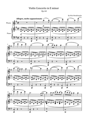 Book cover for Mendelssohn - Violin Concerto in E minor Op.64 - For Flute and Piano Original