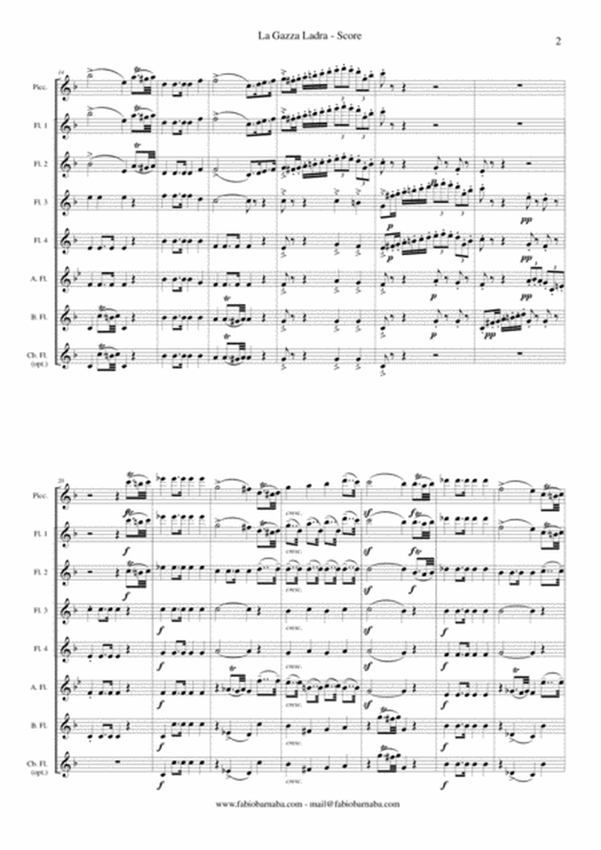 La Gazza Ladra (The Thieving Magpie) by Rossini - Overture for Flute Choir