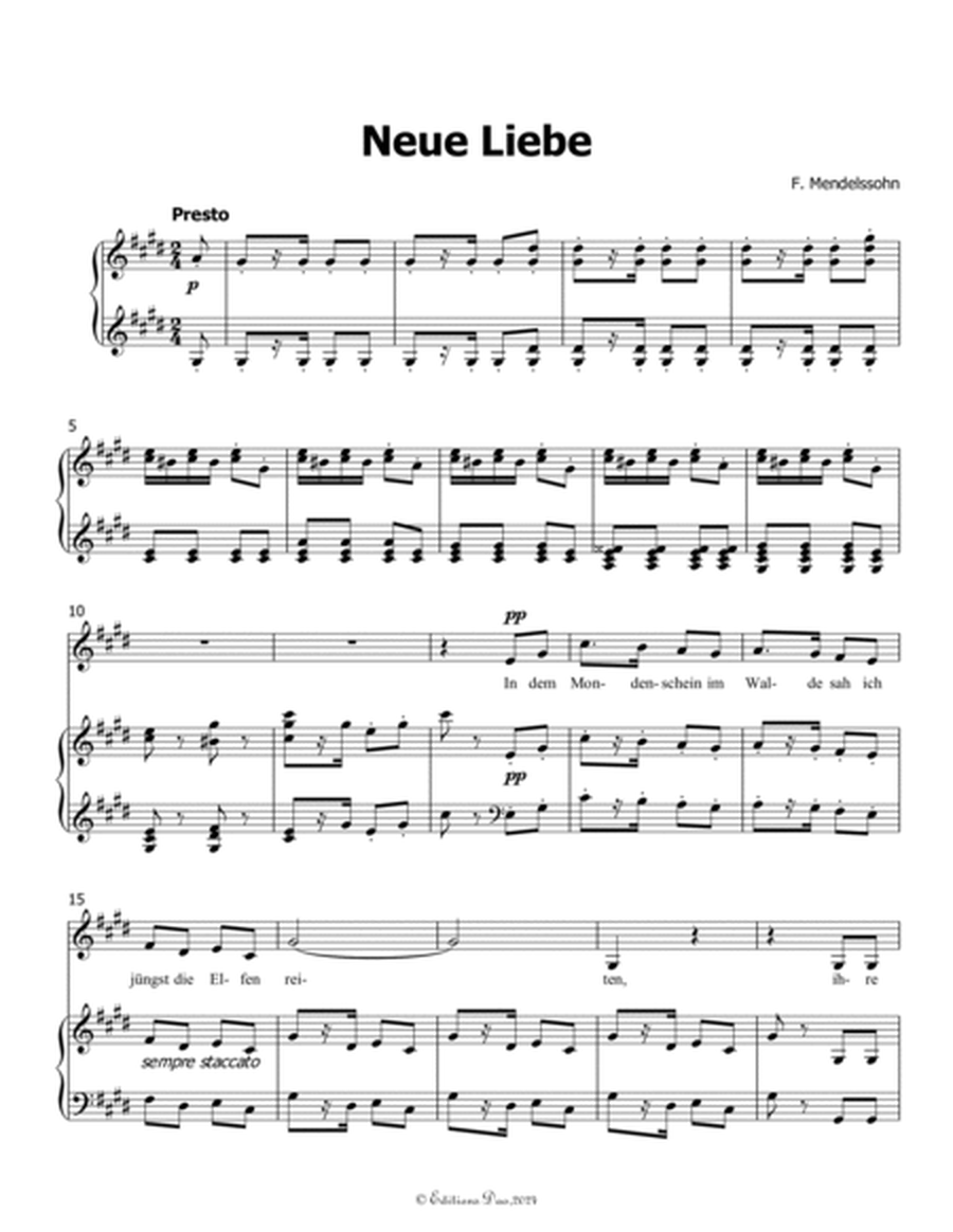 Neue Liebe, by Mendelssohn, in c sharp minor