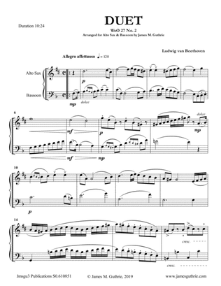 Beethoven: Duet WoO 27 No. 2 for Alto Sax & Bassoon