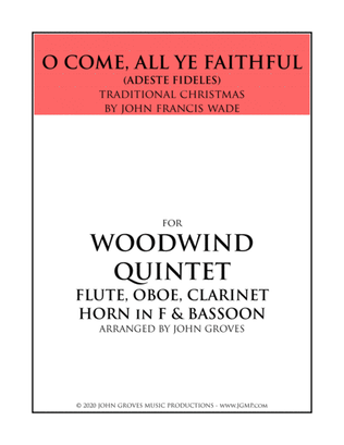 Book cover for O Come, All Ye Faithful (Adeste Fideles) - Woodwind Quintet