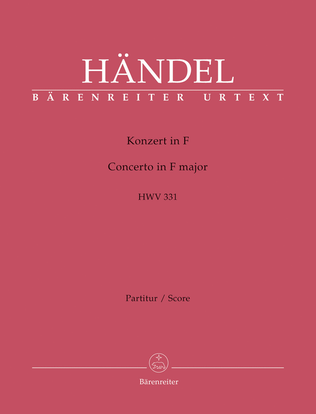 Book cover for Concerto in F major, HWV 331