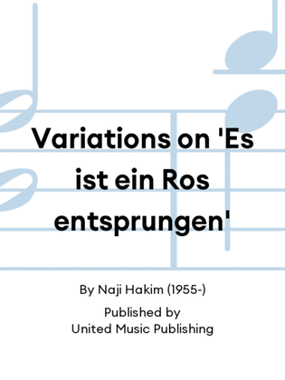 Book cover for Variations on 'Es ist ein Ros entsprungen'