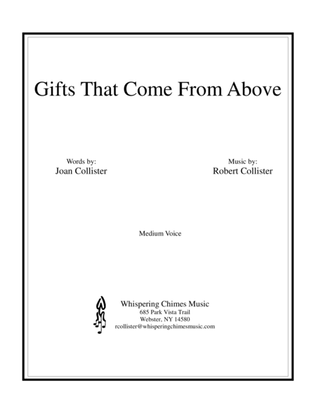 Book cover for Gifts That Come from Above (medium voice)