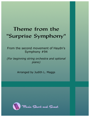 Book cover for Theme from the "Surprise Symphony" for Beginning String Orchestra and optional piano