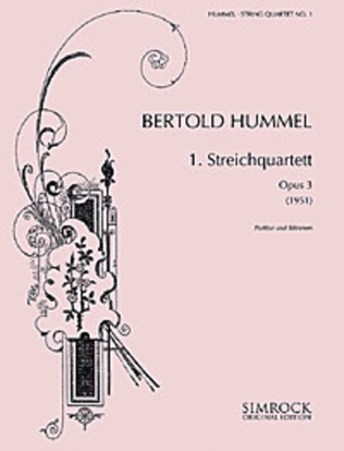 Book cover for String Quartet No.1 op. 3