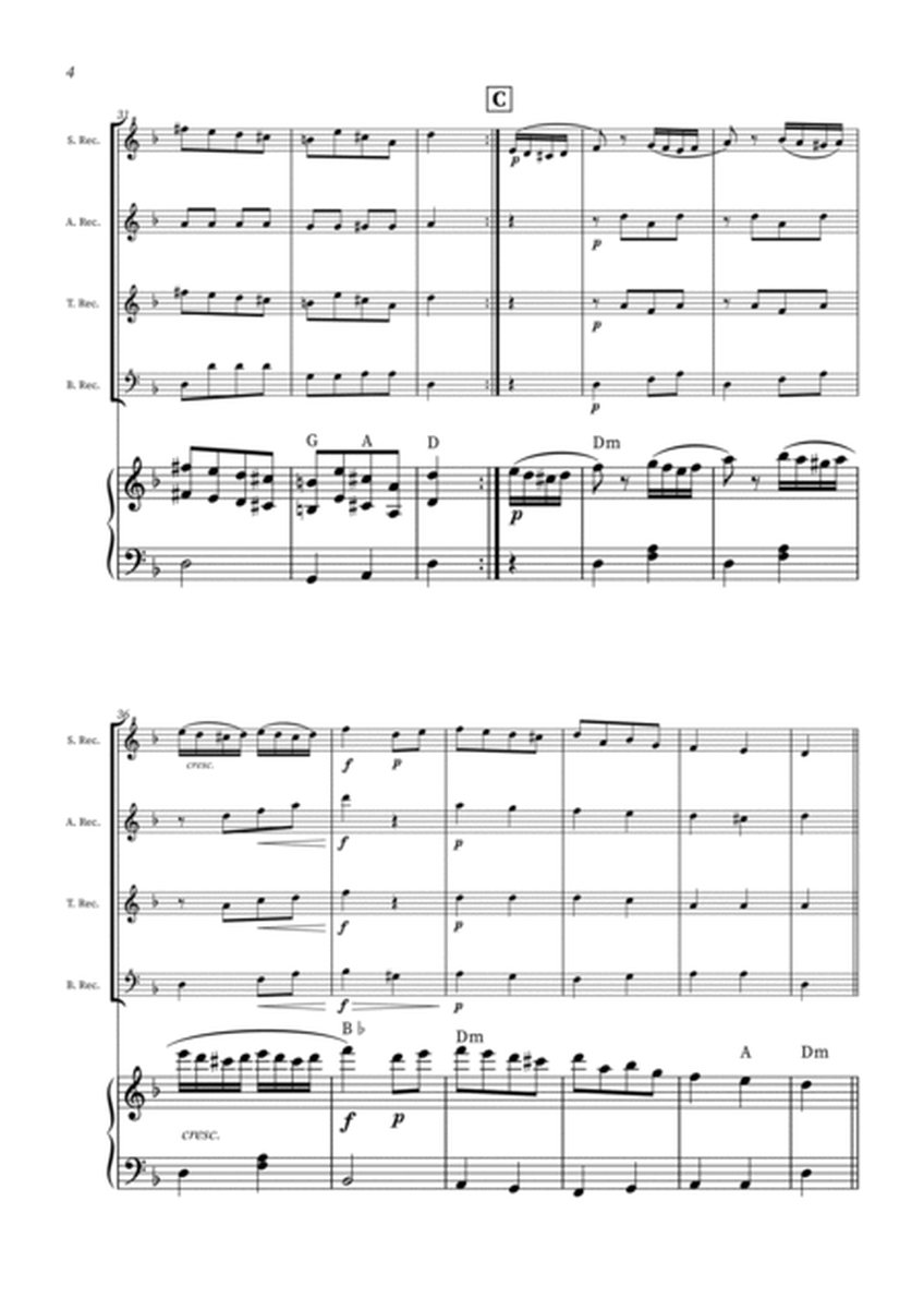 Turkish March - Recorder Quartet and Piano + CHORDS image number null