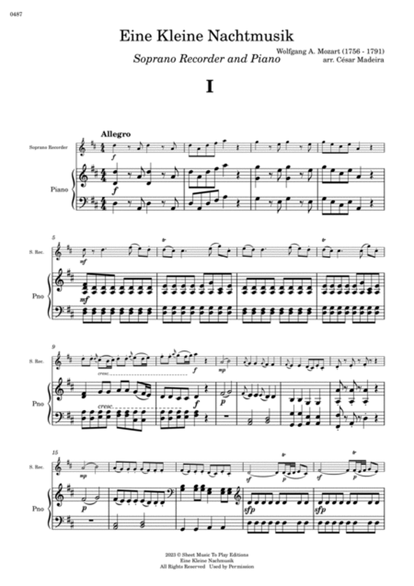 Eine Kleine Nachtmusik (1 mov.) - Soprano Recorder and Piano (Full Score and Parts) image number null