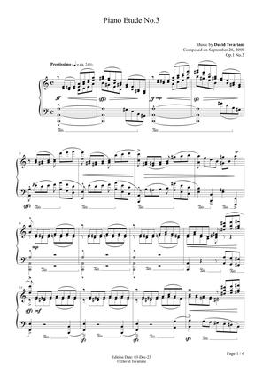 Book cover for Piano Etude Op.1 No.3