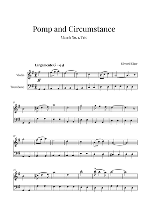 Book cover for Edward Elgar - Pomp and Circumstance (for Violin and Trombone)