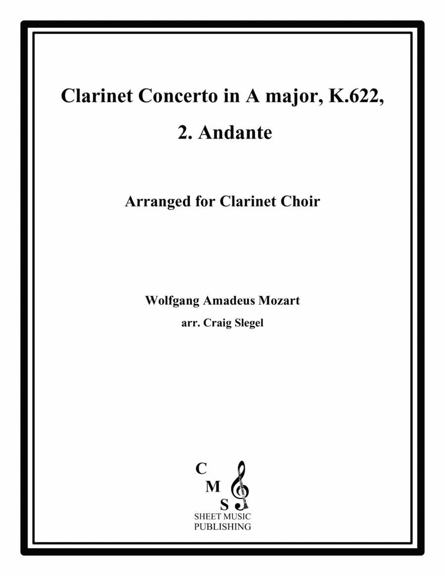 Mozart Clarinet Concerto in A major, K.622, 2. Andante for Clarinet Choir image number null