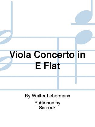 Book cover for Viola Concerto in E Flat