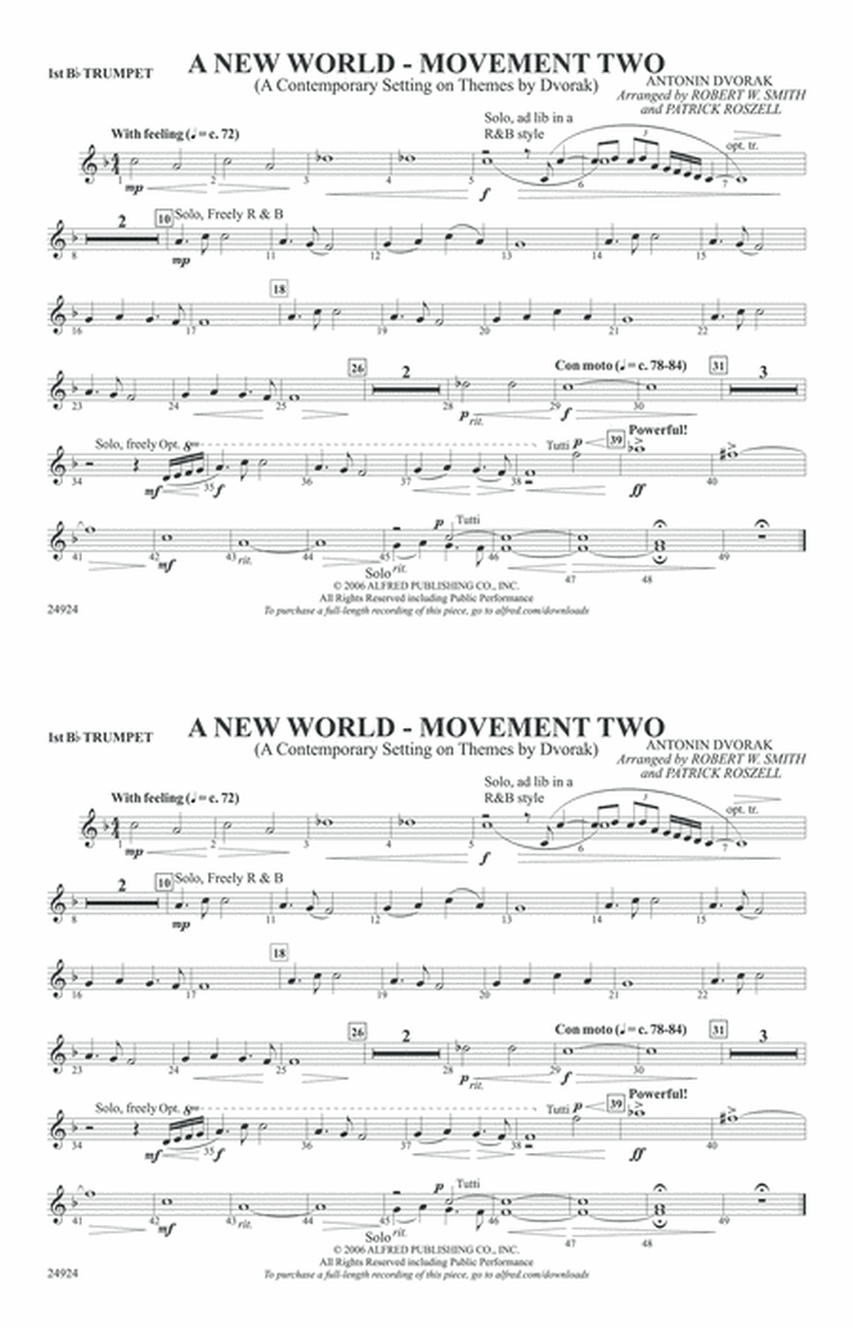 A New World---Movement Two: 1st B-flat Trumpet