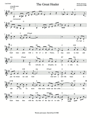 The Great Healer (lead sheet)