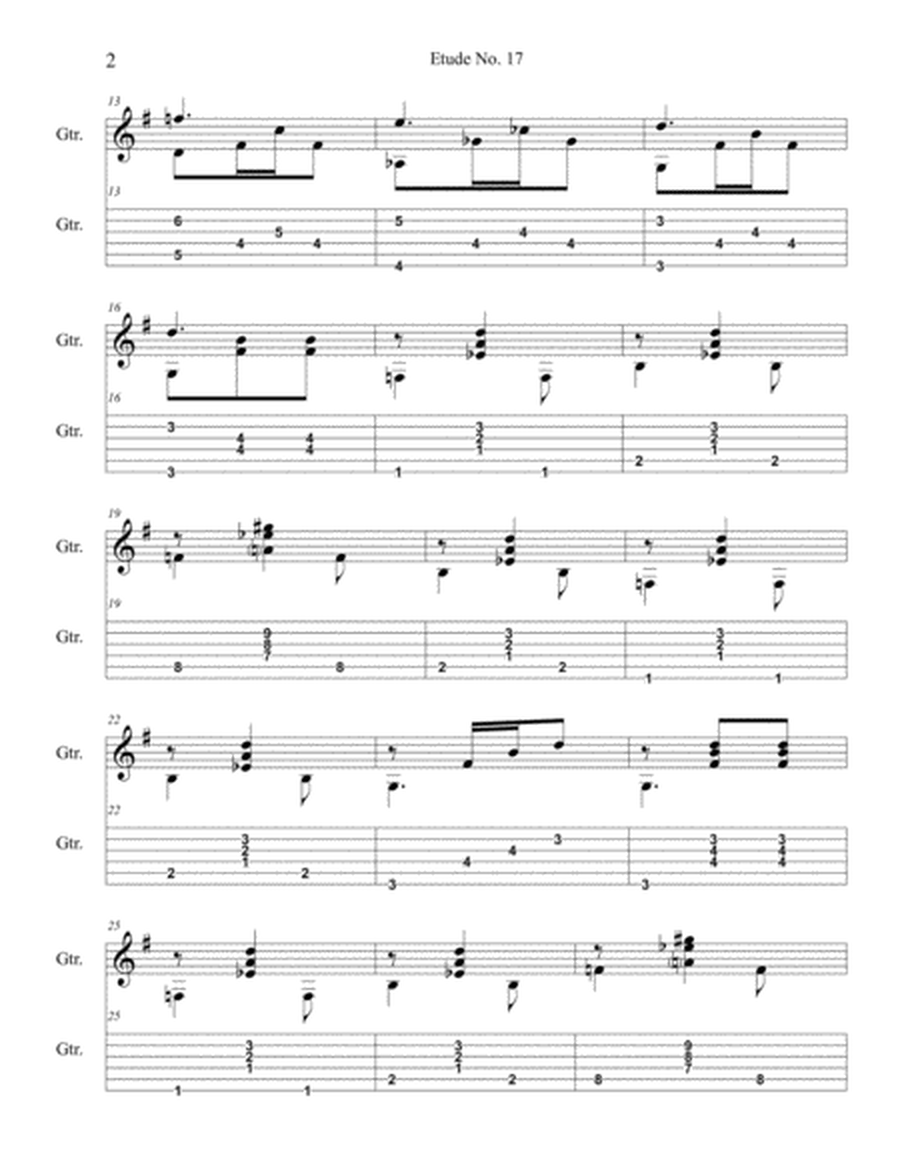 Etude No.17 For Guitar by Neal Fitzpatrick-Tablature Edition image number null