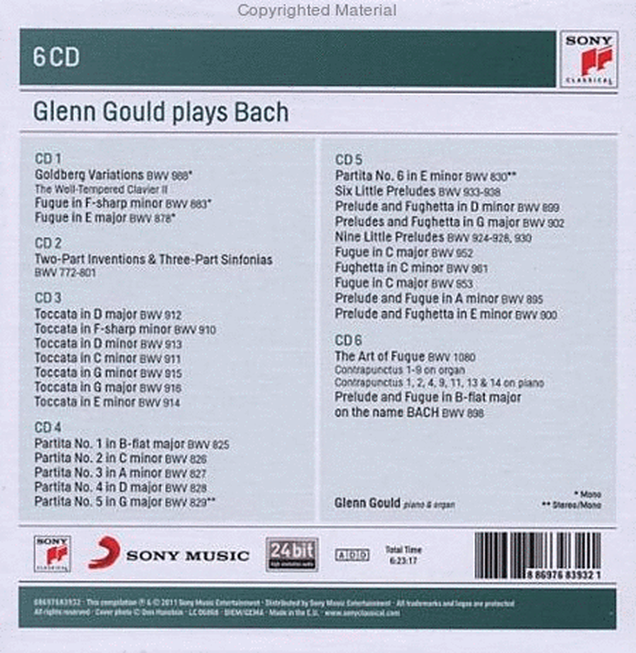 Glenn Gould Plays Bach - Sony