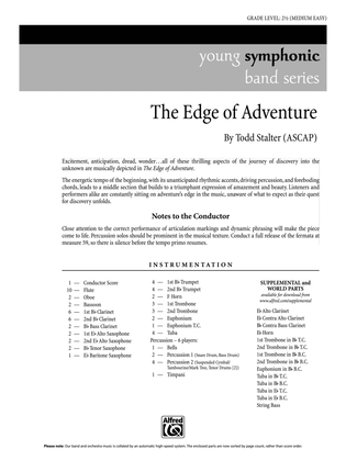 Book cover for The Edge of Adventure: Score