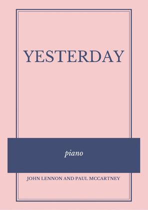 Book cover for Yesterday