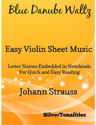 Book cover for Blue Danube Waltz Easy Violin Sheet Music