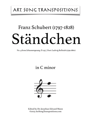 Book cover for SCHUBERT: Ständchen, D. 957 no. 4 (transposed to C minor and B minor)