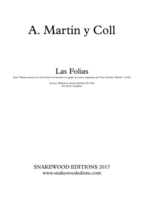 Book cover for Antonio Martín y Coll – Las Folias