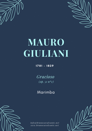 Book cover for Gracioso Op 51 n2 (Mauro Giuliani) for Marimba