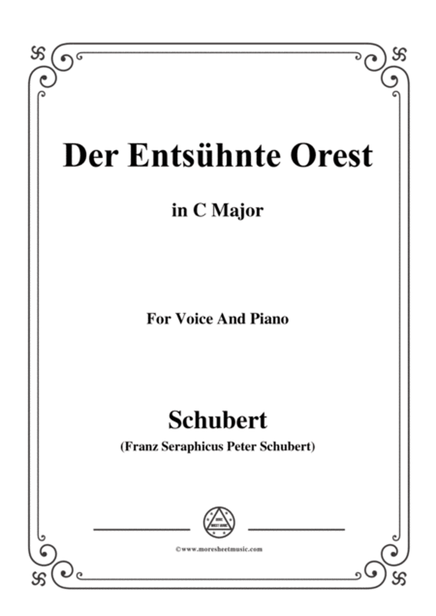 Schubert-Der Entsühnte Orest,in C Major,for Voice&Piano image number null