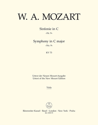 Book cover for Symphony, No. 9 C major, KV 73(75a)
