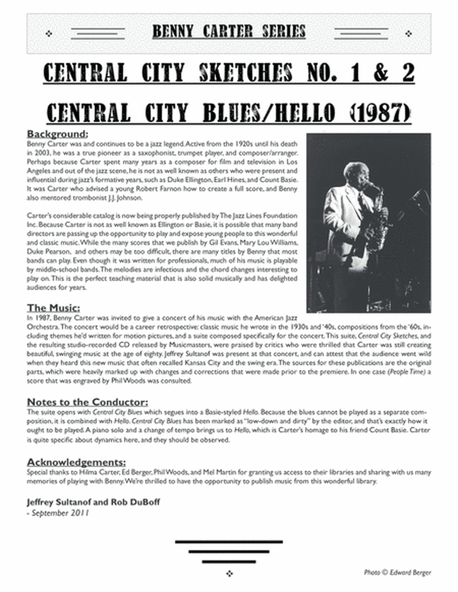 Central City Blues/Hello [Central City Sketches #1 & 2] image number null