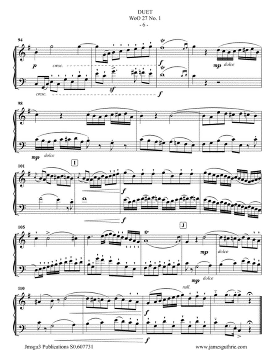 Beethoven: Three Duets WoO 27 for French Horn & Bass Trombone image number null