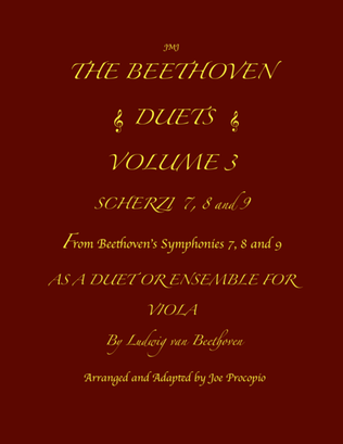 THE BEETHOVEN DUETS FOR VIOLA VOLUME 3 SCHERZI 7, 8 and 9