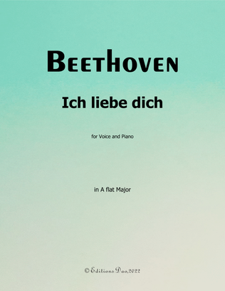 Book cover for Ich liebe dich, by Beethoven, in A flat Major