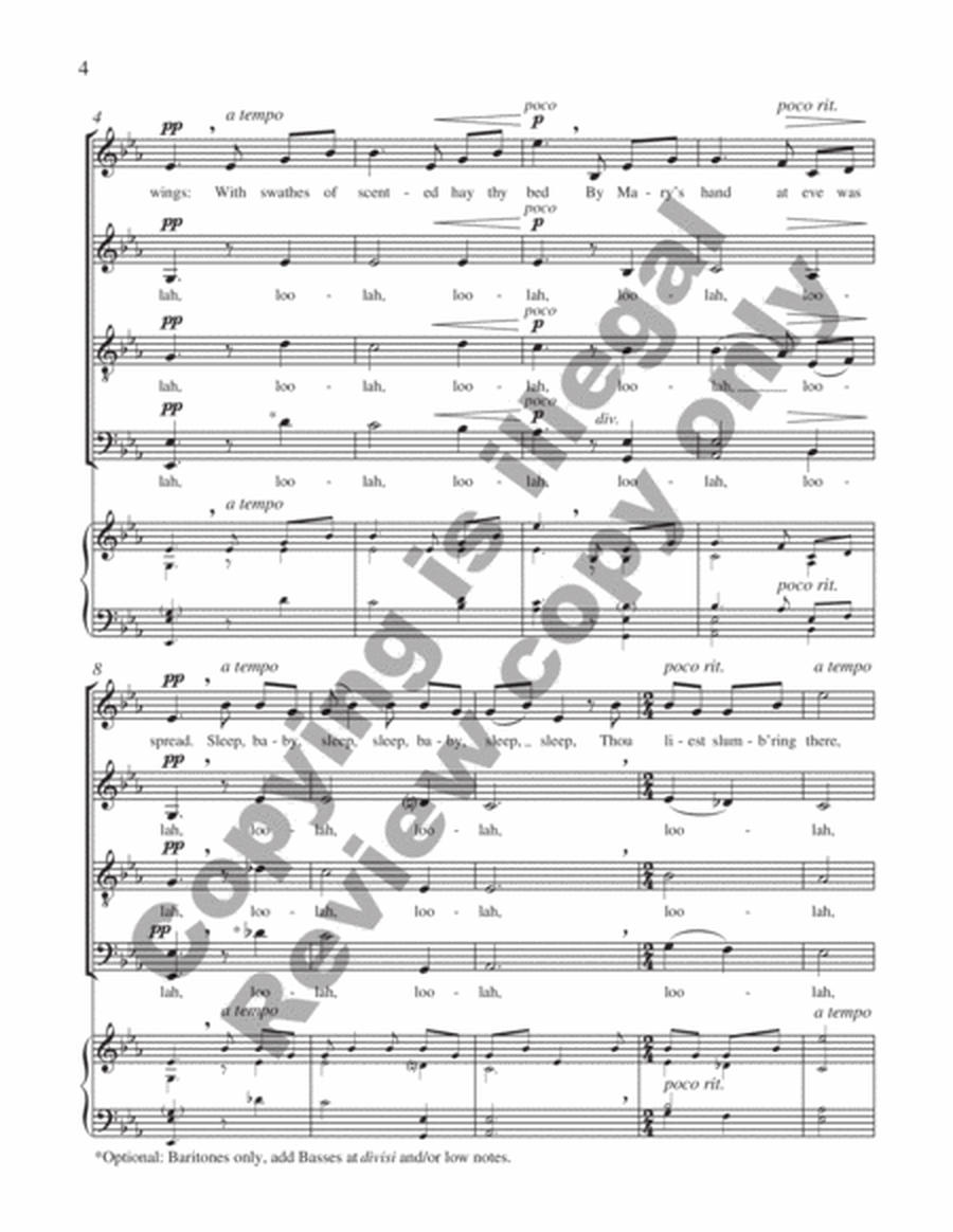 Carols of the Nativity: 4. A Christmas Lullaby (Choral Score) by Stephen Chatman A Cappella - Sheet Music