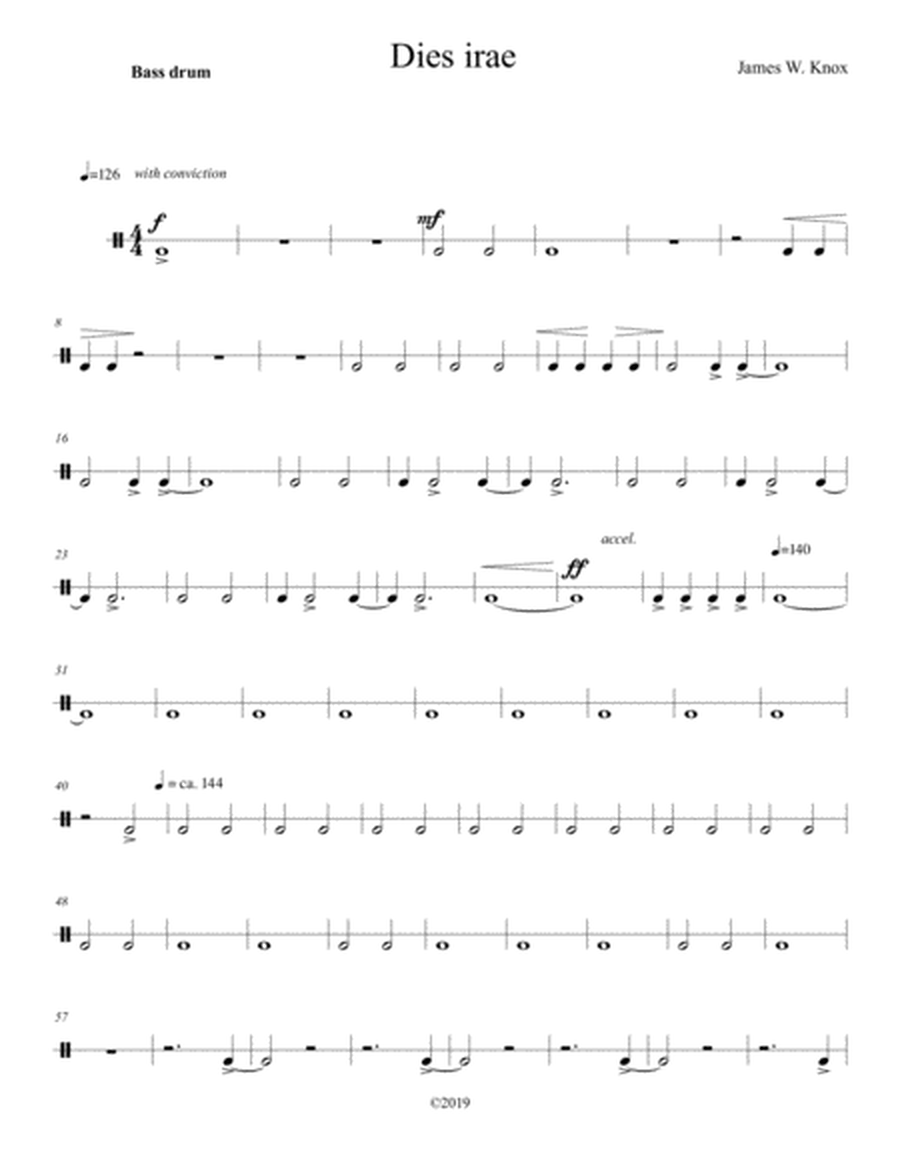 Dies irae, bass drum part only