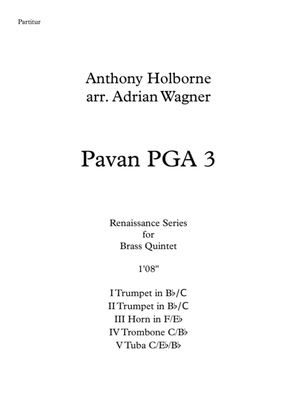 Book cover for Pavan PGA 3 (Anthony Holborne) Brass Quintet arr. Adrian Wagner