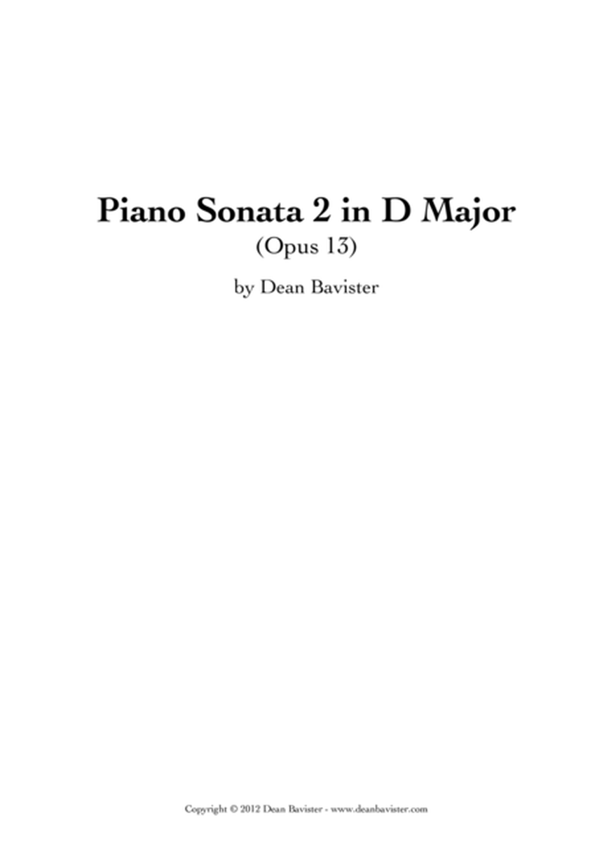 Piano Sonata 2 in D Major (Opus 13) image number null