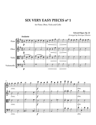 Book cover for Six Very Easy Pieces nº 1 (Andante) - For Flute, Oboe, Viola and Cello