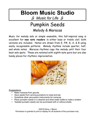 Book cover for Pumpkin Seeds for Beginner Band, Classroom, or String Ensemble