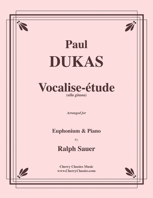 Book cover for Vocalise-etude for Euphonium and Piano